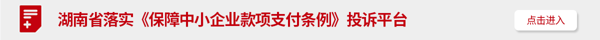 湖南省落实《保障中小企业款项支付条例》投诉平台